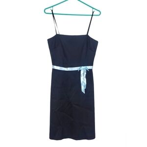 Laundry by Shelli Segal Strapless Black Dress | Teal Ribbon Waistline | Size 4